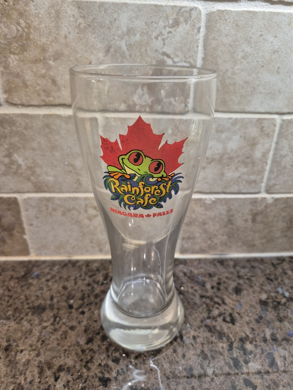 Rainforest Cafe Niagara Falls glass Souvenir 8 Inch